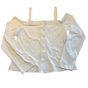 Morgane Le Fay Women’s White Organic Cotton Off the Shoulder Strap Top S